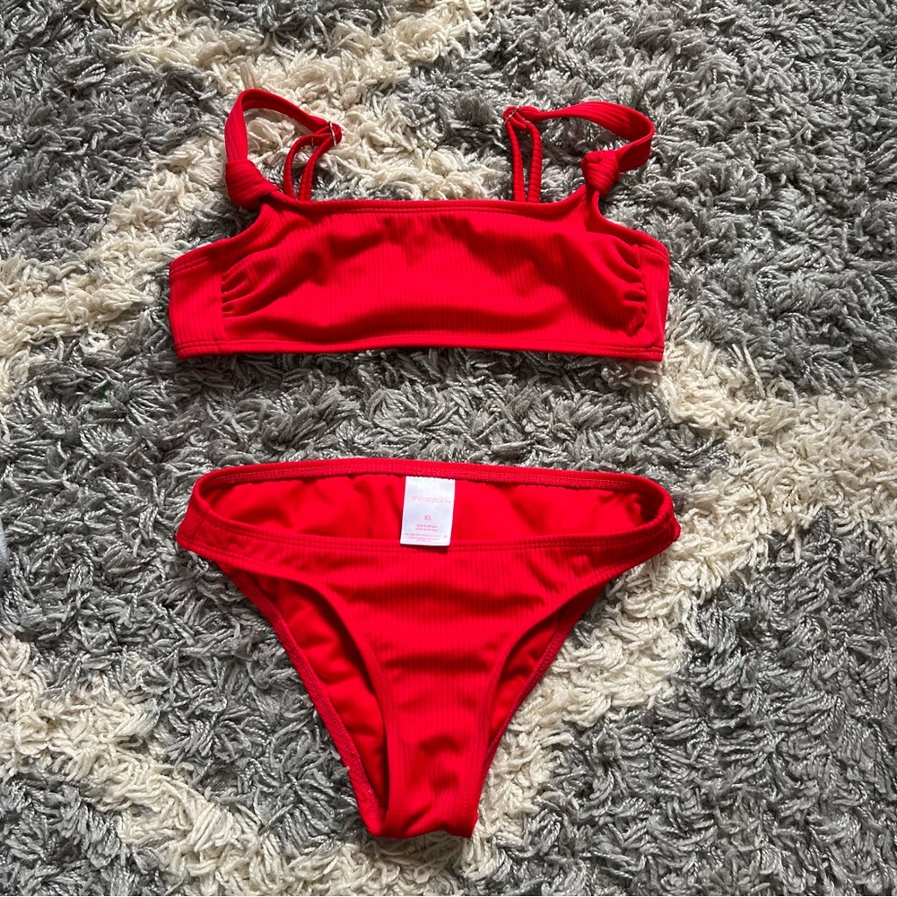 Red Bikini Set (Top:S, Bottom:XS)
